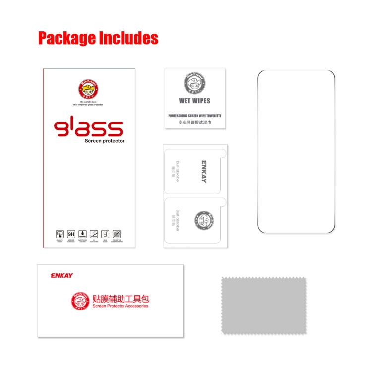 Película de vidrio templado ENKAY de aluminio y silicio de 0,18 mm para Redmi K80 Ultra, compatible con desbloqueo ultrasónico de huellas dactilares.