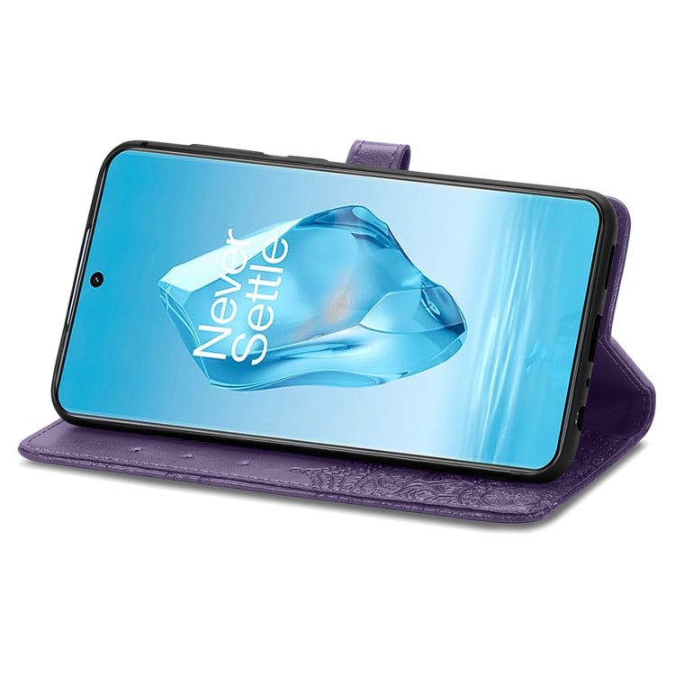Funda de Cuero con Relieve Flor de Mandala para OnePlus Ace 3 Pro (Morado)
