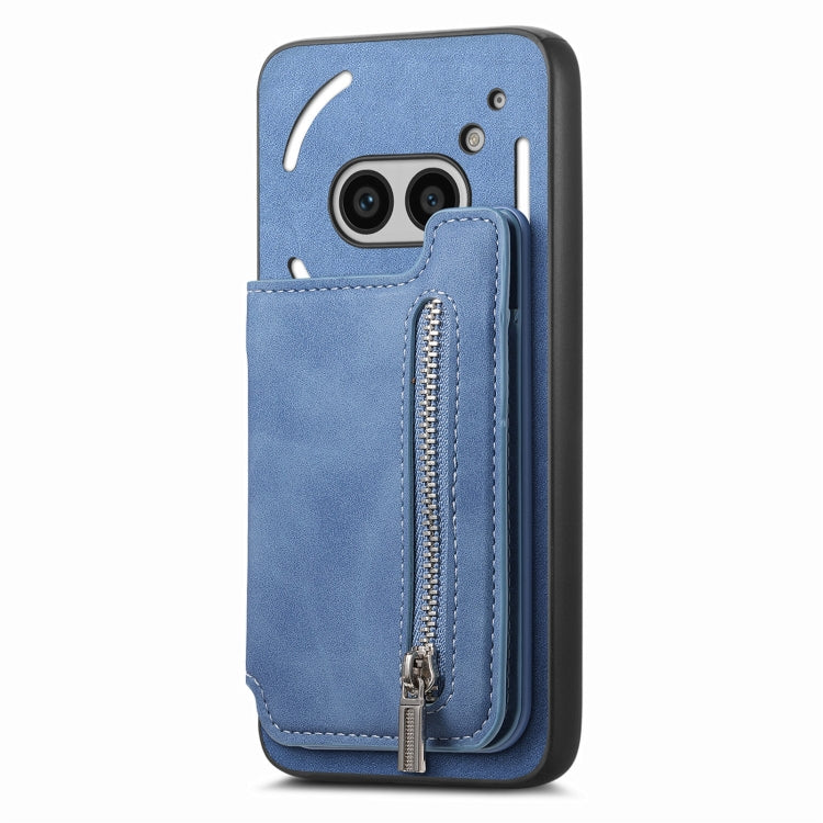Estuche para Teléfono For Nothing cmf Phone 1 con Cremallera y Tarjetero (Azul)