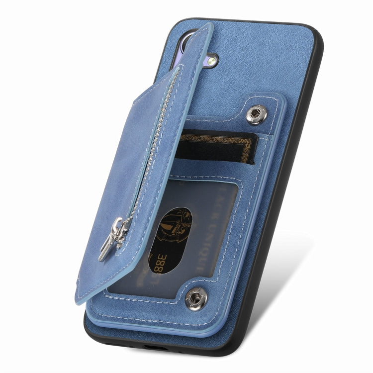 Estuche para Teléfono For Nothing cmf Phone 1 con Cremallera y Tarjetero (Azul)