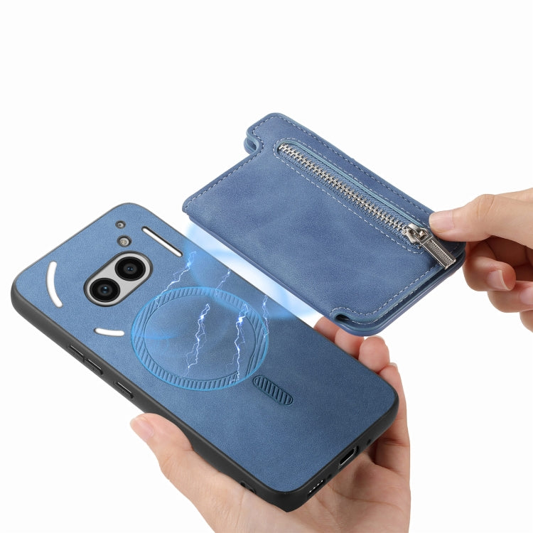 Estuche para Teléfono For Nothing cmf Phone 1 con Cremallera y Tarjetero (Azul)