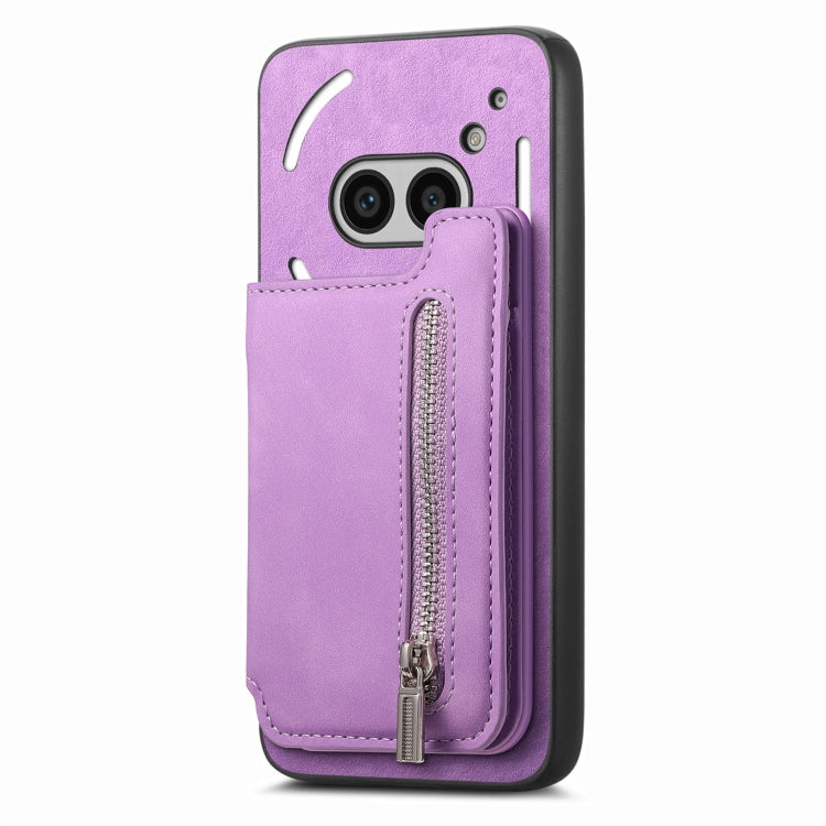 Estuche para Teléfono For Nothing cmf Phone 1 con Cremallera y Tarjetero (Morado)