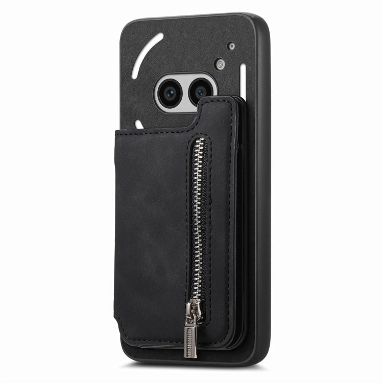 Funda para Teléfono cmf Phone 1 con Cremallera Magsafe, Tarjetero y Billetera (Negra)