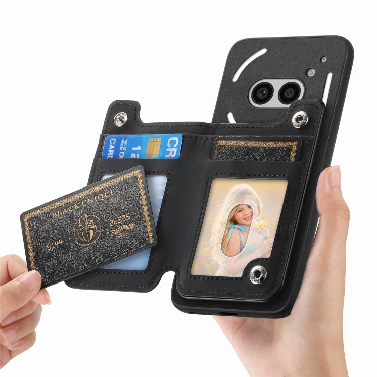 Funda para Teléfono cmf Phone 1 con Cremallera Magsafe, Tarjetero y Billetera (Negra)