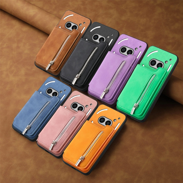 Estuche para Teléfono For Nothing cmf Phone 1 con Cremallera y Tarjetero (Morado)