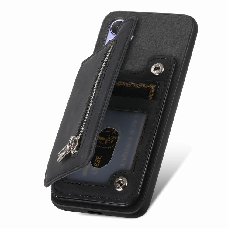 Funda para Teléfono OnePlus Ace 3 5G/12R 5G con Cremallera Magsafe Retro (Negra)