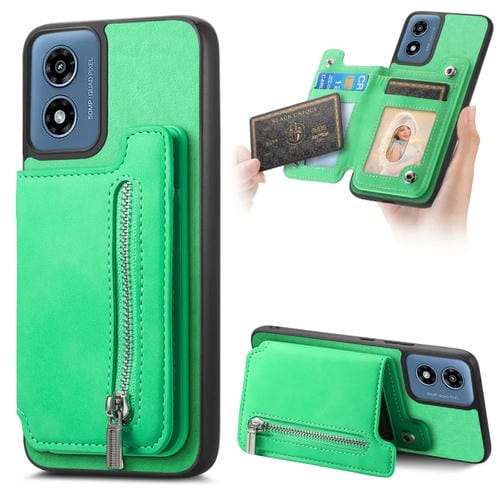 Funda para Teléfono Motorola Moto G35 con Cremallera Magsafe Retro (Verde)
