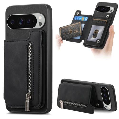 Funda para Teléfono Google Pixel 9 Pro XL con Cremallera Magsafe Retro (Negra)