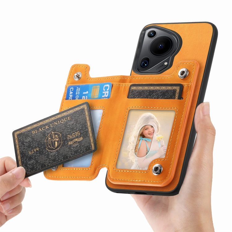 Funda para Teléfono Huawei Nova 13 Pro con Cremallera Magsafe, Tarjetero, Trasera (Amarilla)