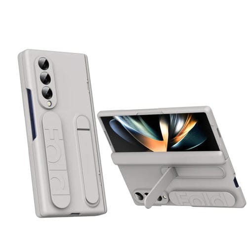 Funda para Samsung Galaxy Z Fold3 5G Bazher Shell Film Soporte Integrado a Prueba de Golpes (Titanio)