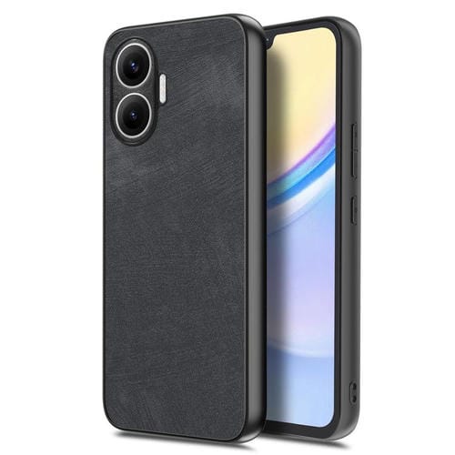 Funda trasera de cuero vintage para Redmi Turbo 4 Pro (negro)