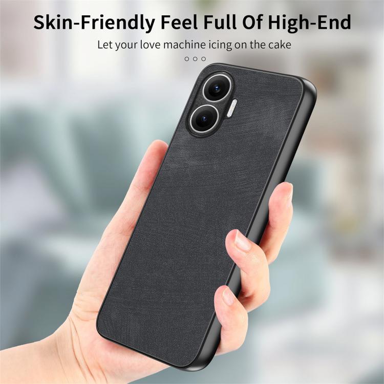 Funda trasera de cuero vintage para Redmi Turbo 4 Pro (negro)