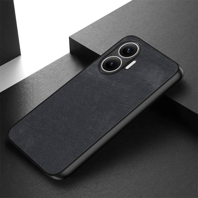 Funda trasera de cuero vintage para Redmi Turbo 4 Pro (negro)