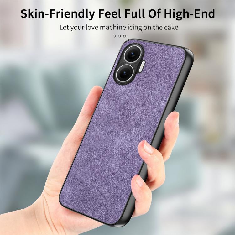 Funda trasera de cuero vintage para Redmi Turbo 4 Pro (morada)