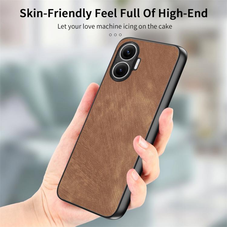 Funda trasera de cuero vintage para Redmi Turbo 4 Pro (marrón)