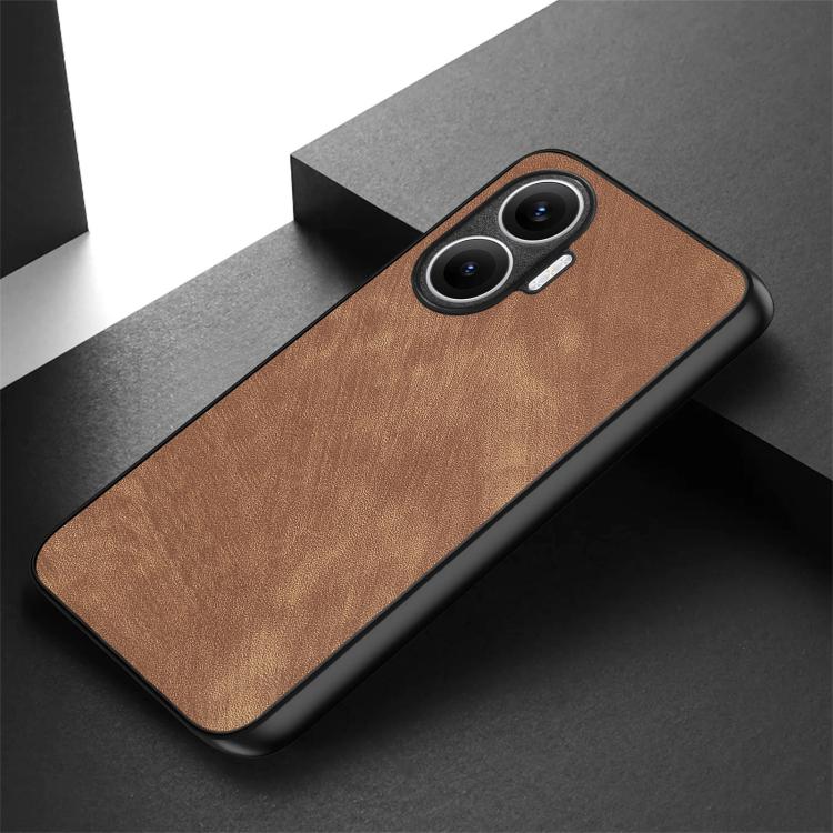 Funda trasera de cuero vintage para Redmi Turbo 4 Pro (marrón)