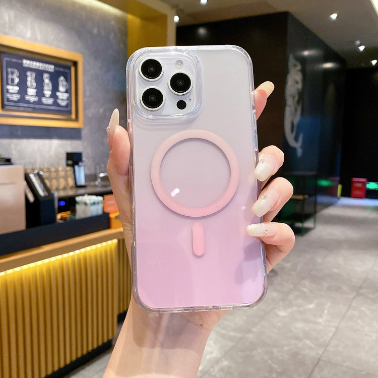 Funda para Teléfono Magsafe PC Transparente con Degradado para iPhone 13 Pro (Rosa Degradado)