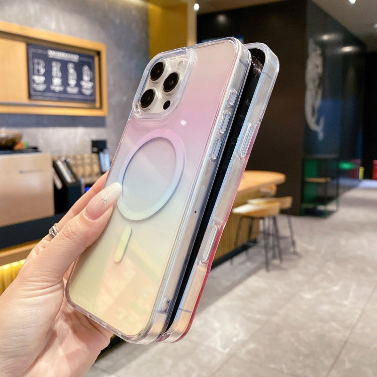 Funda para Teléfono Magsafe PC Transparente con Degradado para iPhone 16 Plus (Gris Degradado)