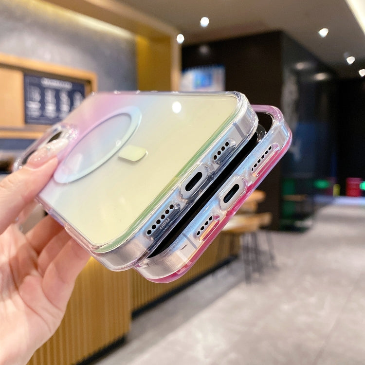 Funda para Teléfono Magsafe PC Transparente con Degradado para iPhone 15 Pro Max (Marrón Degradado)