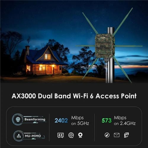 Extensor WiFi para exteriores WAVLINK WN588HX3 AX3000 repetidor WiFi doble banda 6 antenas (Blanco)