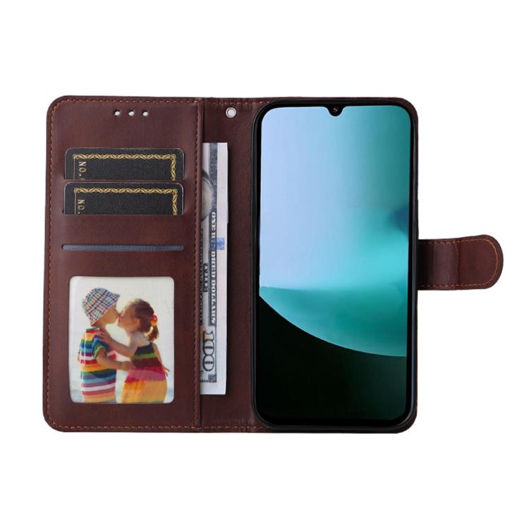 ENKAY - Funda para Redmi 15C 5G/4G EU (173,1 mm), diseño de tarjetero, textura de becerro, con protector de pantalla (marrón)