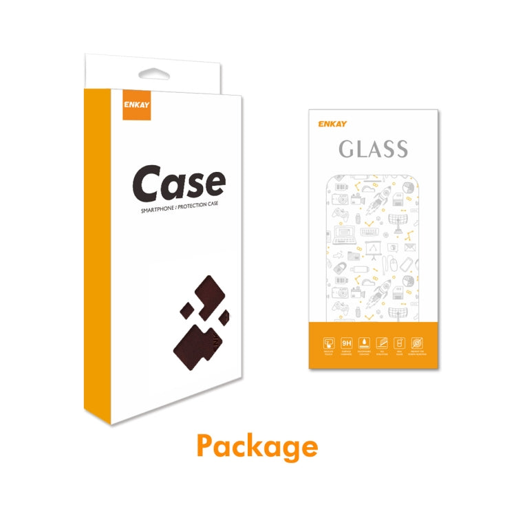 ENKAY - Funda de piel con textura de becerro y protector de pantalla para Samsung Galaxy M56 (negro)
