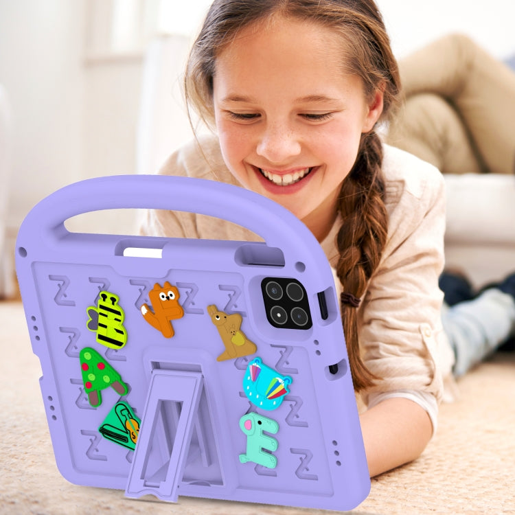 Funda a Prueba de Golpes Eva con Dibujos de Gorriones para Xiaomi Pad 7 (Morado Taro)