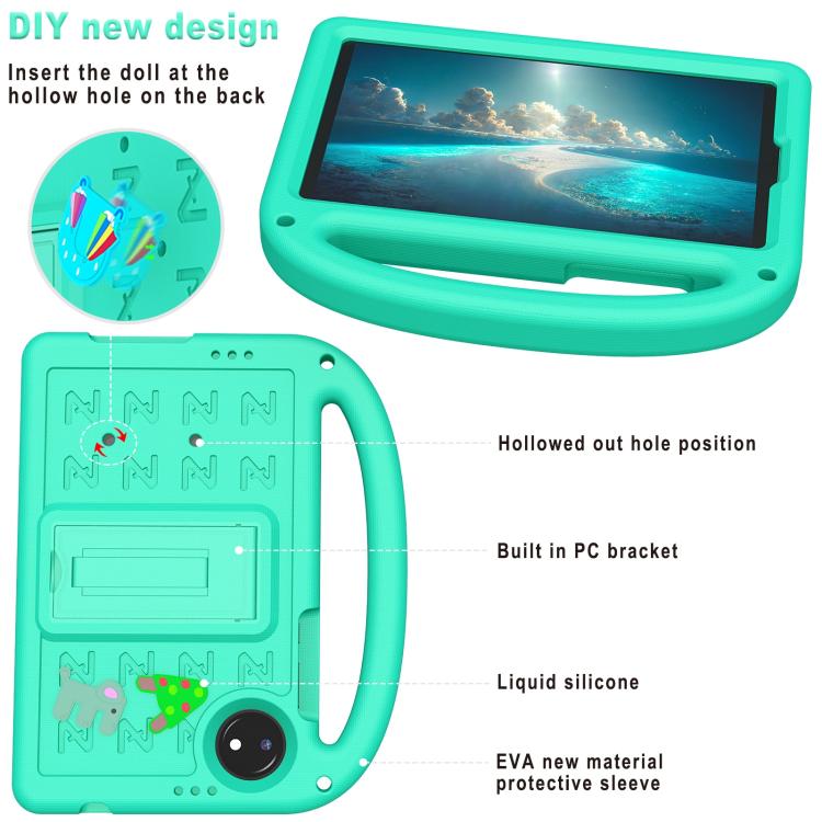Funda a Prueba de Golpes Eva con Dibujos Animados de Gorrión para Xiaomi Pad 7 Pro (Verde Glaciar)
