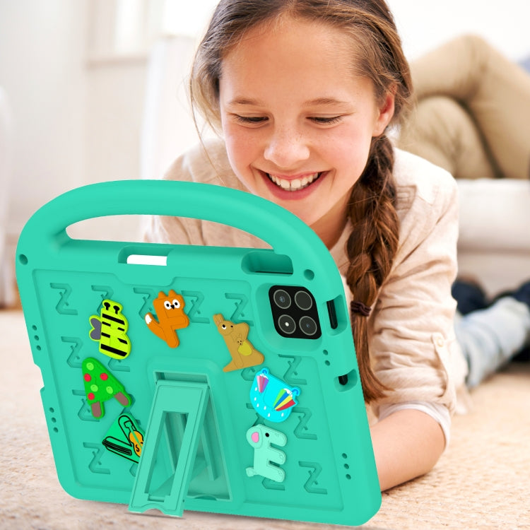 Funda a Prueba de Golpes Eva con Dibujos Animados de Gorrión para Xiaomi Pad 7 Pro (Verde Glaciar)