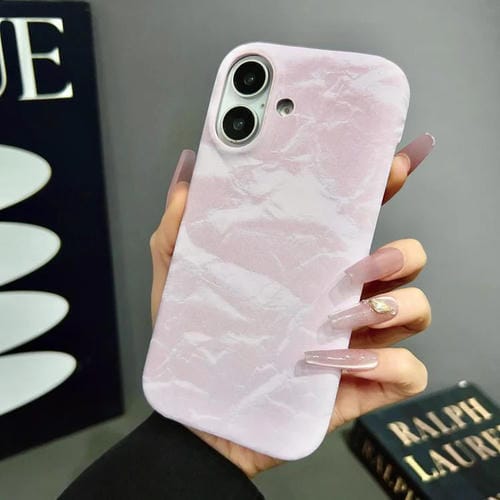 Funda de Cuero Aterciopelado para iPhone 16 Pro Max Media Cobertura (Rosa)