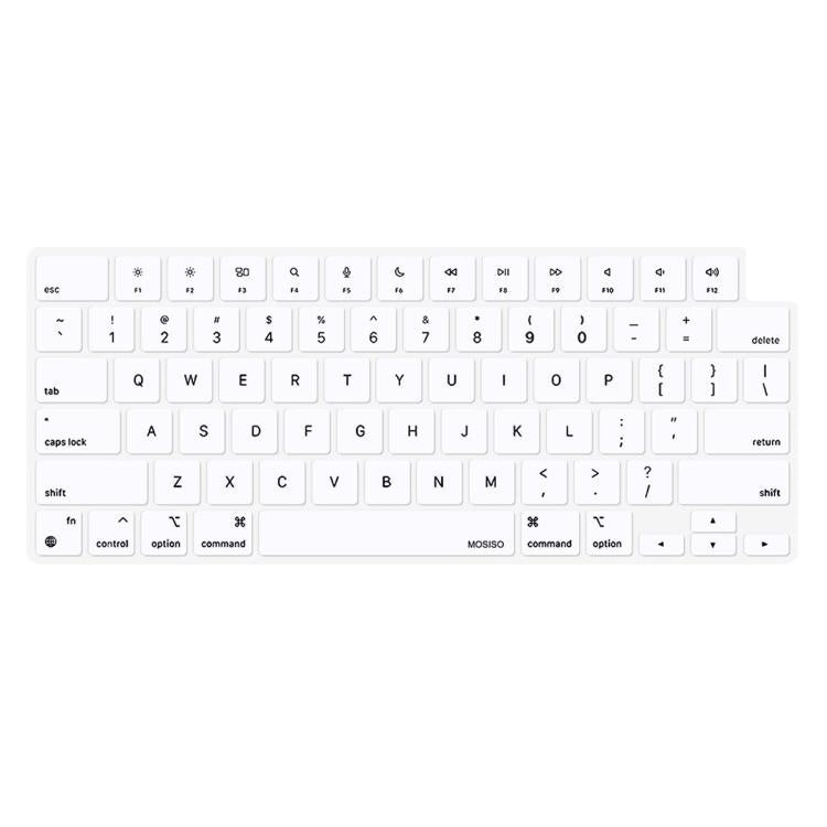 Funda Protectora de Silicona Suave para Teclado Enkay Versión Estadounidense para MacBook Pro 14.2 / Pro 16.2 / Air 13.6 / Air 15.3 (Blanca)