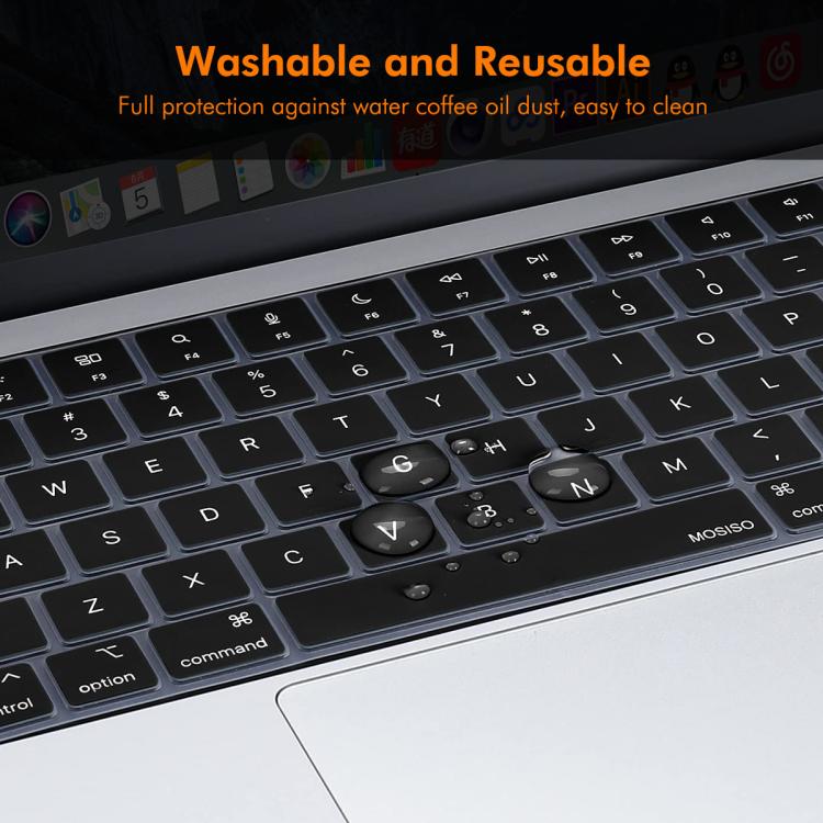 Funda Protectora de Silicona Suave para Teclado Enkay Versión Estadounidense para MacBook Pro 14.2 / Pro 16.2 / Air 13.6 / Air 15.3 (Blanca)