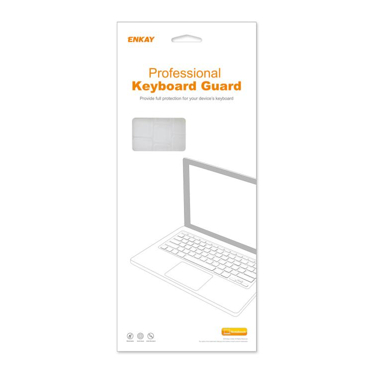 Funda Protectora de Silicona Suave para Teclado Enkay Versión Estadounidense para MacBook Pro 14.2 / Pro 16.2 / Air 13.6 / Air 15.3 (Blanca)