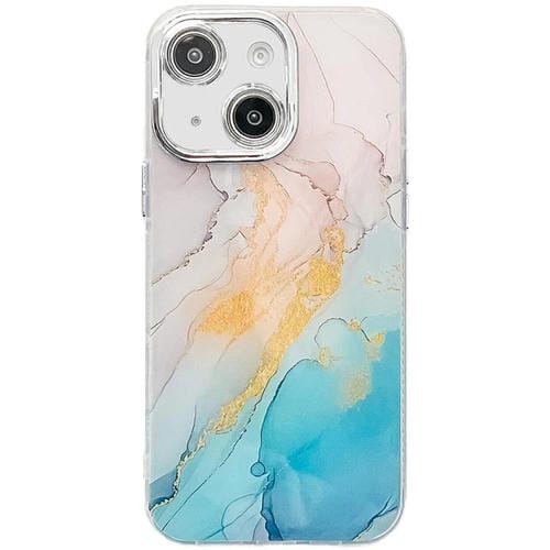 Funda para Teléfono iPhone 13 Textura Mármol Galvanizado (Amarillo Verde)