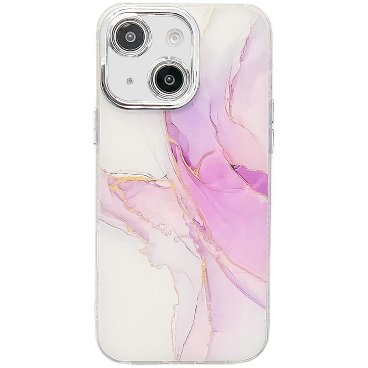 Funda para teléfono iPhone 14 textura Mármol galvanizado (Morado Claro)