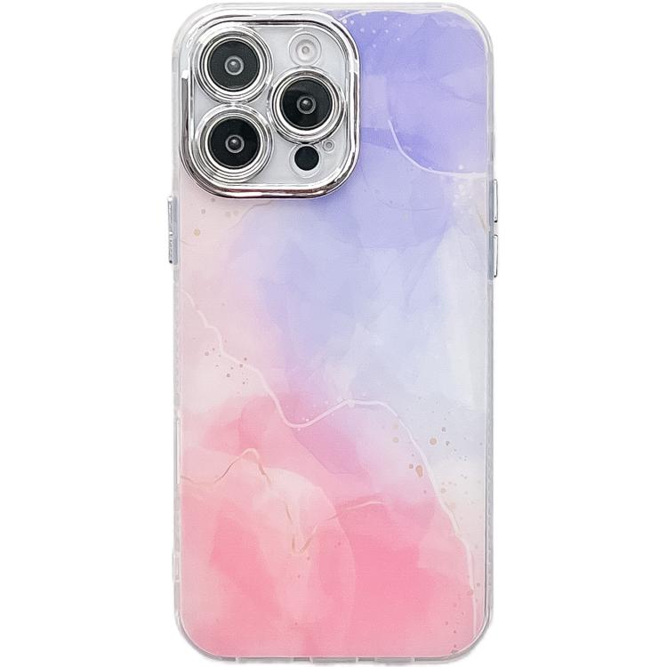 Funda para Teléfono iPhone 14 Pro Textura Mármol Galvanizado (Púrpura Rosa)