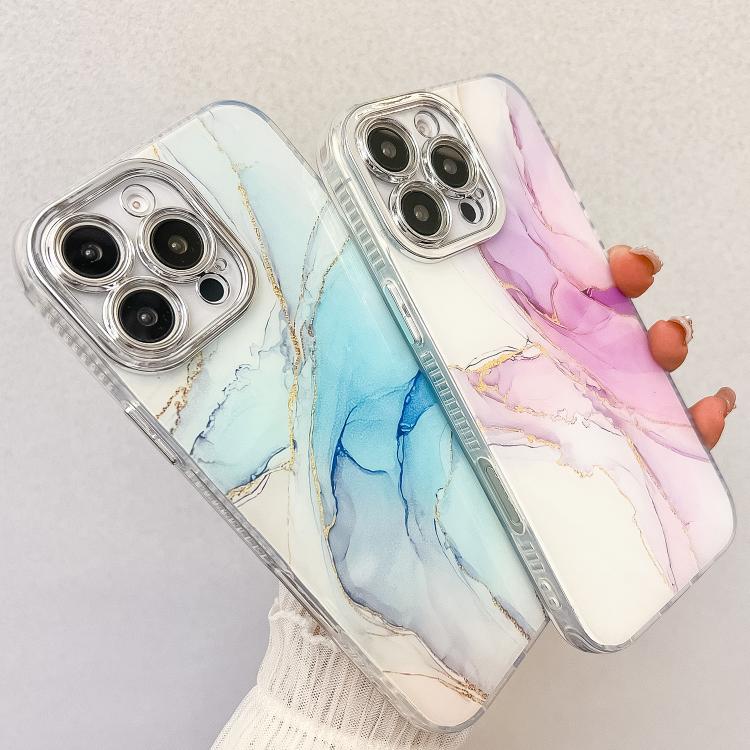 Funda para Teléfono iPhone 16 Plus Textura Mármol Galvanizado (Rosa M2)