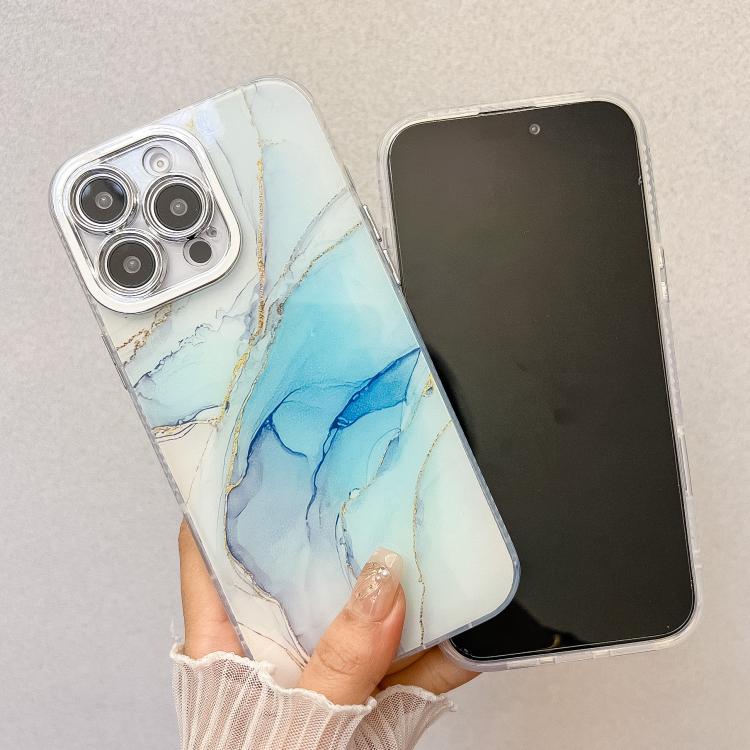 Funda para Teléfono iPhone 14 Textura Mármol Galvanizado (Oro Blanco)