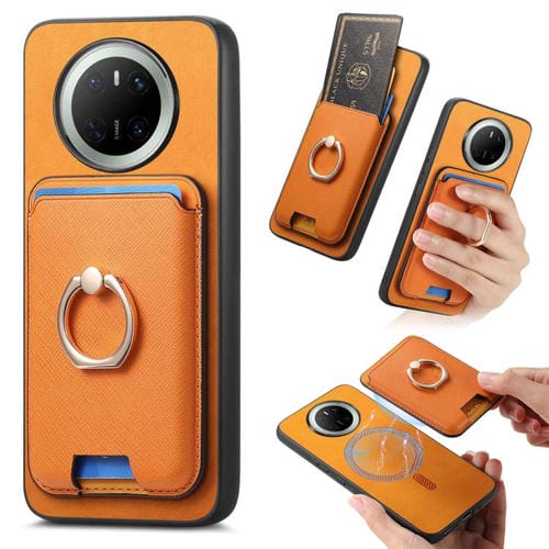 Funda para Teléfono Huawei Mate 70 Pro con Ranuras para Tarjetas (Amarillo)