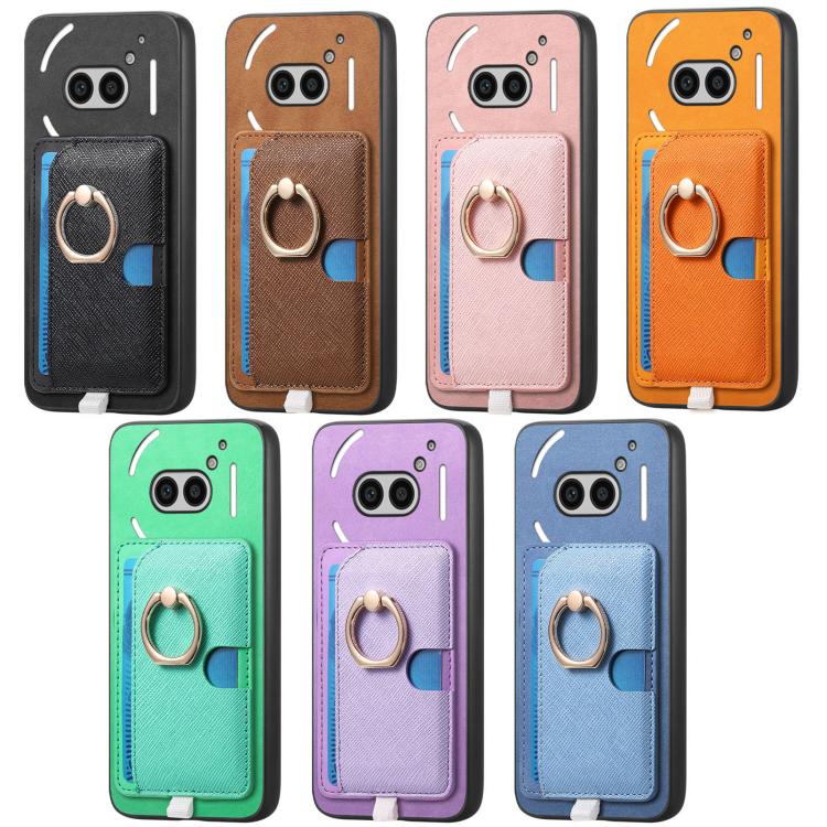 Estuche para Teléfono cmf Phone 1 Retro Cross Cuero con Anillo y Magsafe (Rosa)