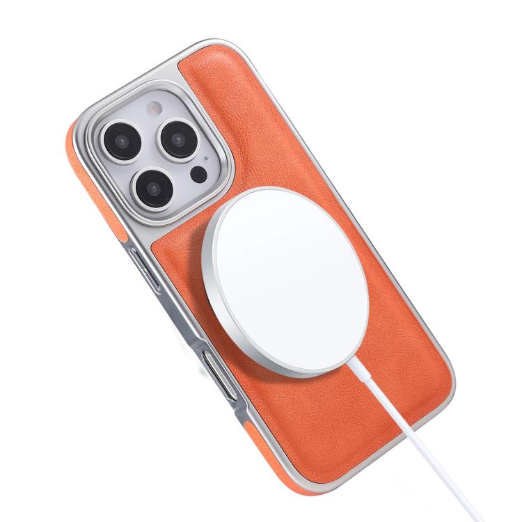 Funda para Teléfono con Soporte Magsafe Giratorio de Cuero Granulado para iPhone 14 (Rojo Oscuro)