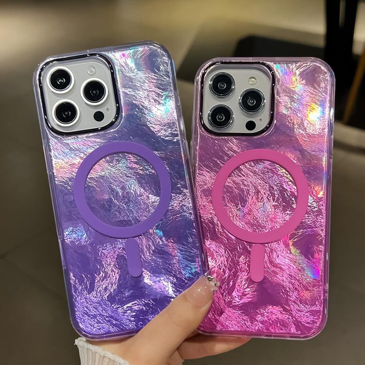Funda para Teléfono Magsafe iPhone 12 Textura Glaciar Degradado (Verde)