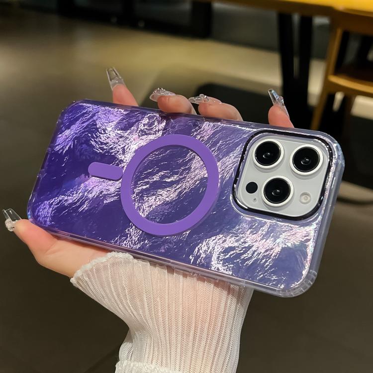 Funda para Teléfono Magsafe iPhone 12 Textura Glaciar Degradado (Verde)