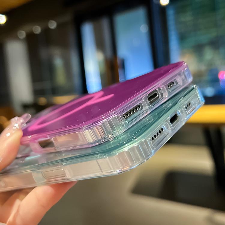 Funda para Teléfono Magsafe iPhone 14 Pro Textura de Glaciar Degradado (Morado)