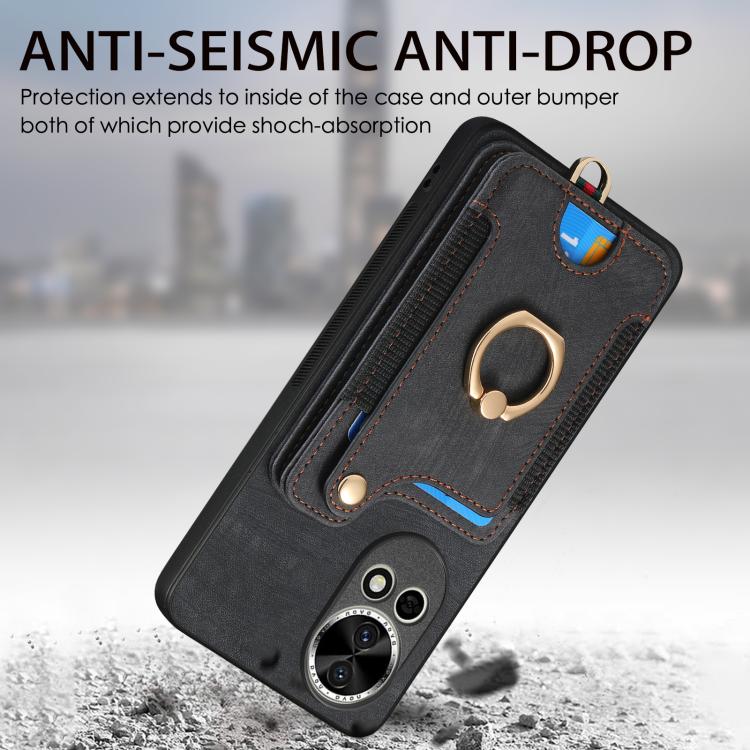 Funda para Teléfono Huawei Nova 11 con Billetera MultiTarjeta y Anillo (Verde)