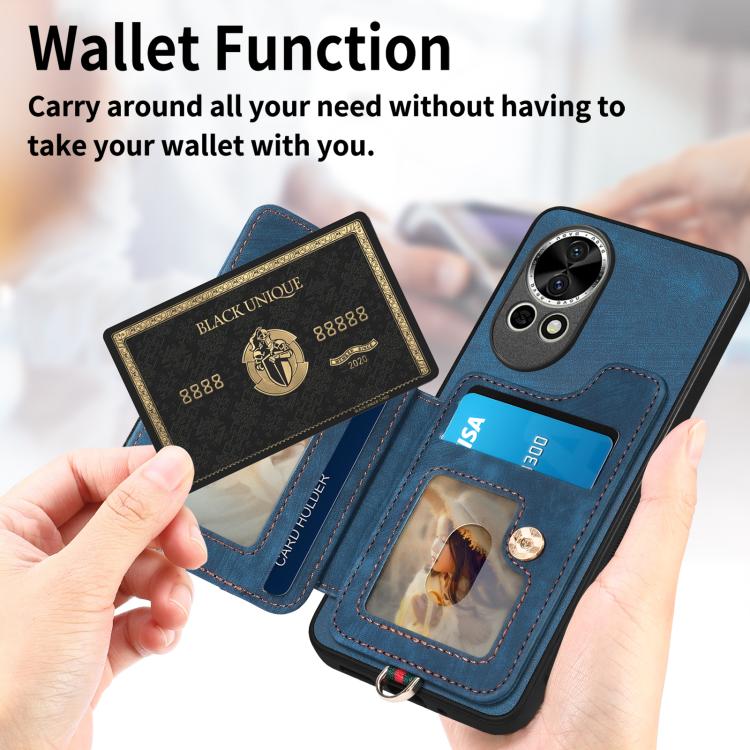 Funda para Teléfono Huawei Enjoy 60 con Billetera MultiTarjeta, Diseño Retro, Anillo y Tacto de Piel (Marrón)