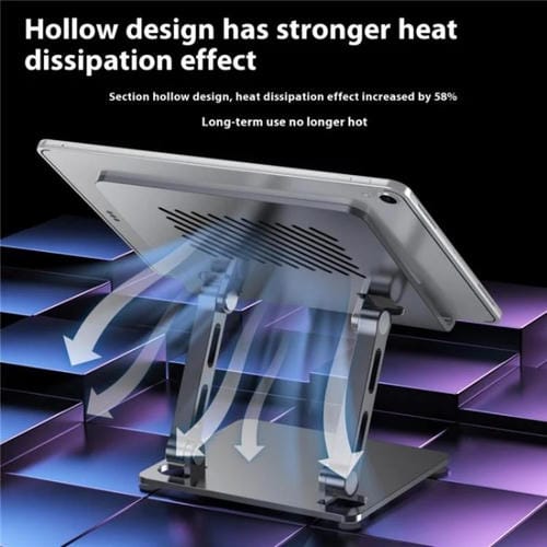 Soporte de Metal Aleación de Acero Ajustable Plegable para Tableta Escritorio J26S (Plateado)
