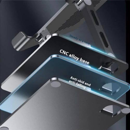 Soporte de Metal Aleación de Acero Ajustable Plegable para Tableta Escritorio J26S (Plateado)