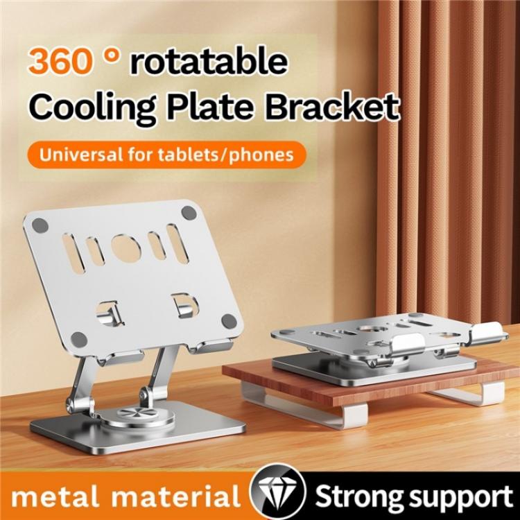 Soporte para Tableta J58 Giratorio Plegable Acero Aleación Doble Varilla (Gris Oscuro)