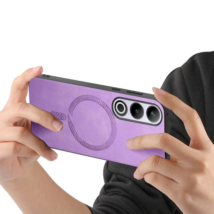 Funda Trasera PU Magsafe Retro para OnePlus Nord CE4 Ace 3V (Morado)